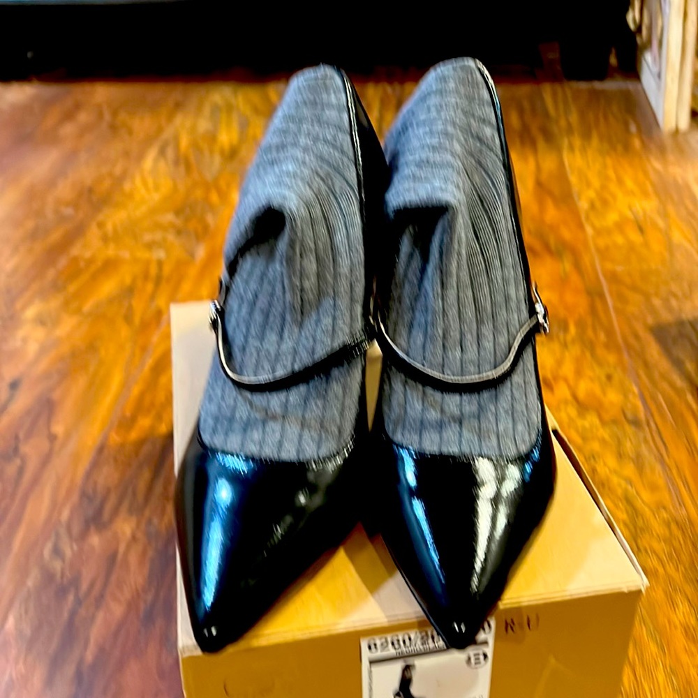 Zara sock heels size 40, black and gray in color. Used but excellent condition.